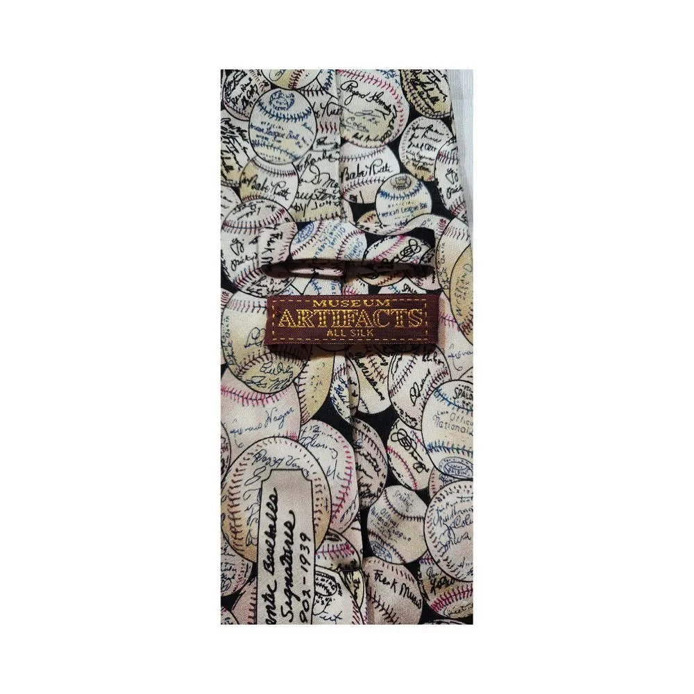 Museum Artifacts Signed Baseballs Mens‎ Neck Tie
